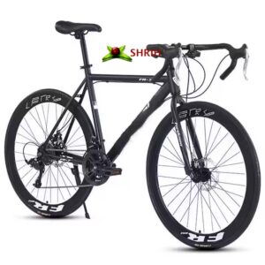 High-Performance Lightweight Racing Road Bike with Aluminum Steel Fork & Bent Handlebar