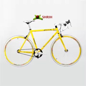 Golden Frame Fixed Gear Single-Speed Road Bike – Stylish & Durable Bicycle